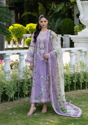 Alternative view of Signature Embroidered Lawn with Chiffon Collection ESG-1B BIANCA