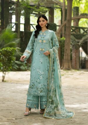 Alternative view of Signature Embroidered Lawn with Chiffon Collection ESG-6B ZARIA