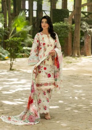Alternative view of Signature Embroidered Lawn with Chiffon Collection ESG-4A CLAIRE