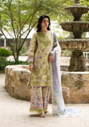 Alternative view of Signature Embroidered Lawn with Chiffon Collection ESG-8A OLIVIA