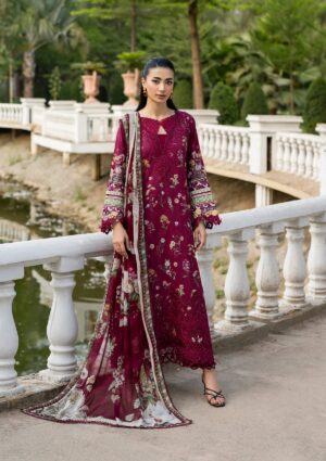 Alternative view of Signature Embroidered Lawn with Chiffon Collection ESG-2A NORA