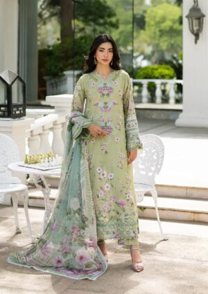 Alternative view of Signature Embroidered Lawn with Chiffon Collection ESG-6A JADE
