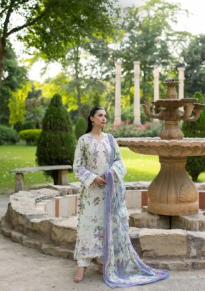 Alternative view of Signature Embroidered Lawn with Chiffon Collection ESG-3B KATIE