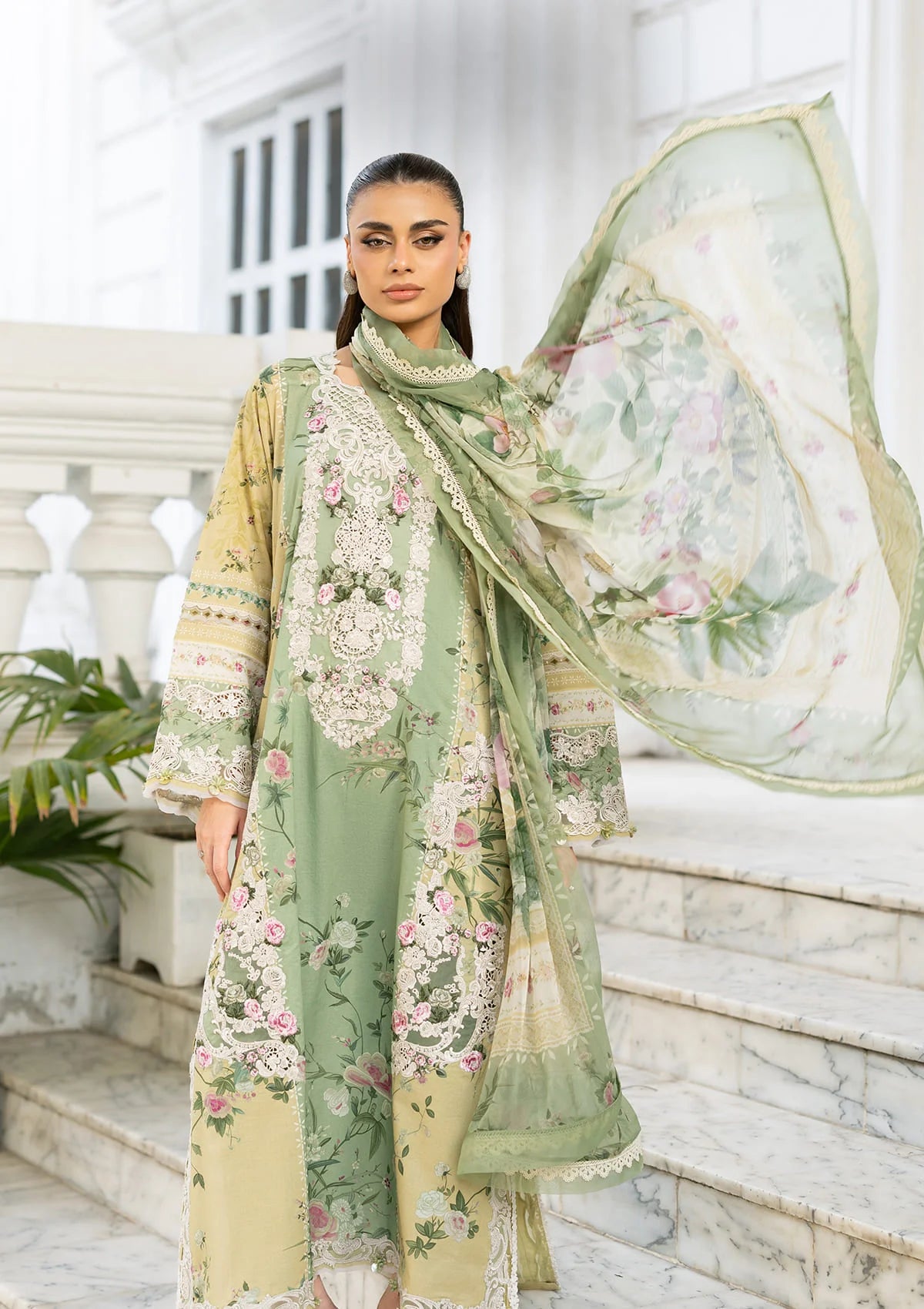 Signature Embroidered Lawn with Chiffon Collection ESG-1A ELARA - Image 7