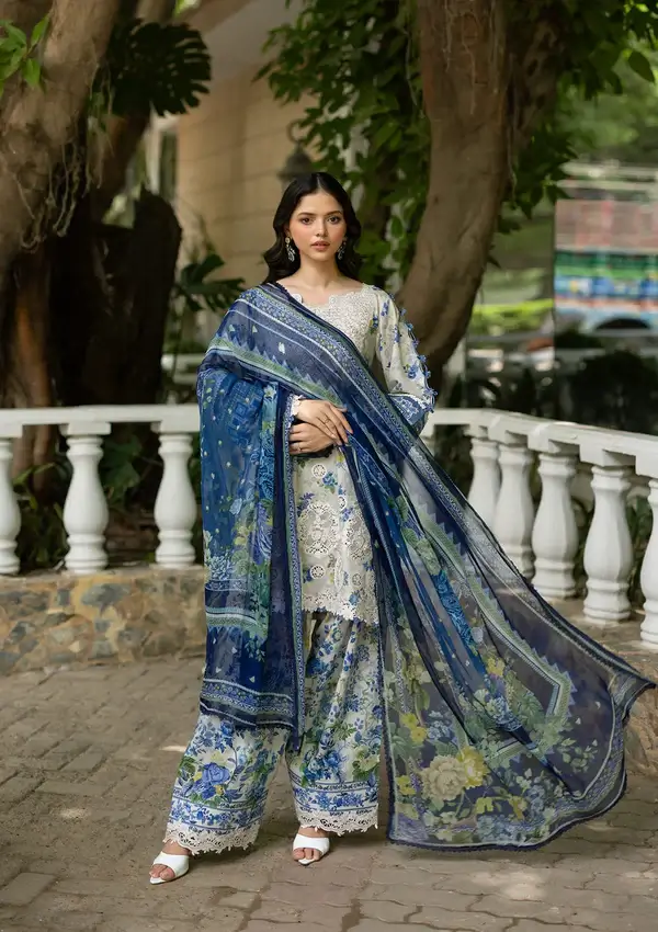 Signature Embroidered Lawn with Chiffon ESG-8B CELINE - Image 3
