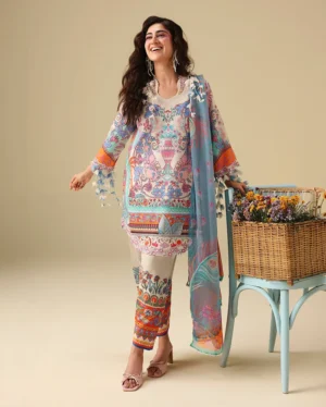 Alternative view of Mushq Soleil Prints lawn 2026 | Eden Whisper