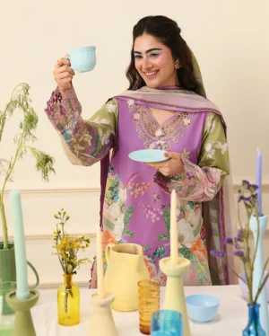 Alternative view of Mushq Soleil Prints lawn 2026 | Lilac Whim
