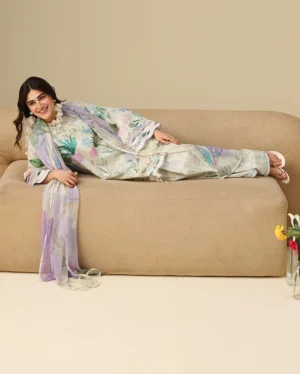 Alternative view of Mushq Soleil Prints lawn 2026 | Vanilla Lush