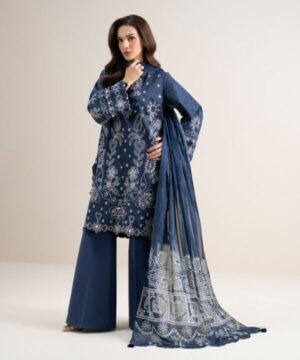 Sapphire Women’s Unstitched Lawn Embroidered Blue  – V643