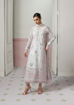 Alternative view of Qalamkar  QPrints Embroidered Lawn -05A Minal