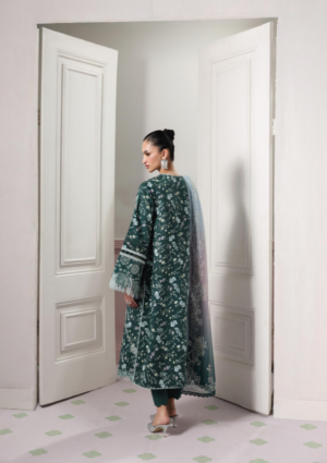 Alternative view of Qalamkar  QPrints Embroidered Lawn -09B Diane