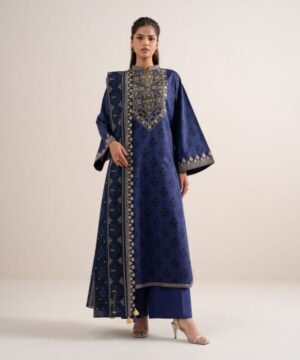 Sapphire Women’s Unstitched Lawn Embroidered Blue  – V634