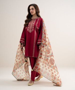 Sapphire Women’s Unstitched Lawn Embroidered Red  – V62