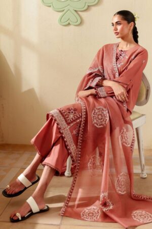 Alternative view of Cross Stitch FADED RUST-3PC EMBROIDERED LAWN SUIT