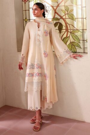 Cross Stitch SOFT CORAL-3PC EMBROIDERED LAWN SUIT