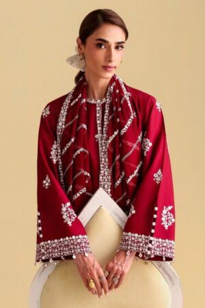 Alternative view of Cross Stitch ROYAL GARNET-3PC EMBROIDERED LAWN SUIT