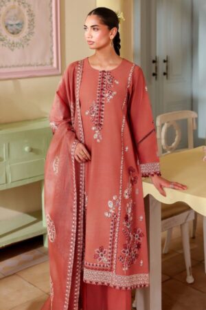 Cross Stitch FADED RUST-3PC EMBROIDERED LAWN SUIT