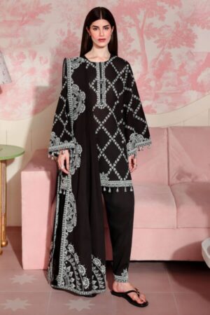 Cross Stitch CHARCOAL CHARM-3PC EMBROIDERED LAWN SUIT