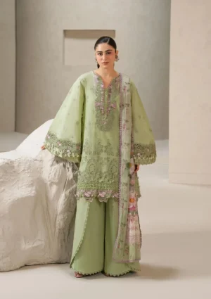 Elaf Ecraft Chikankari Chiffon 2026 | EHC-6A BASIL
