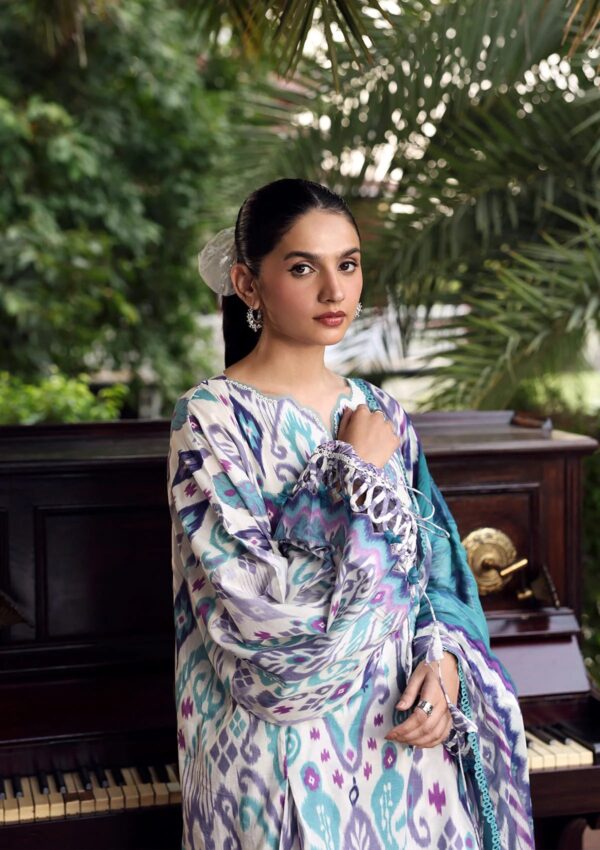 Belladore by Elaf Premium Unstitched Printed Lawn 3 Piece Suit EPA-2A PRISM - Image 2