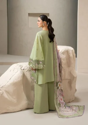 Alternative view of Elaf Ecraft Chikankari Chiffon 2026 | EHC-6A BASIL