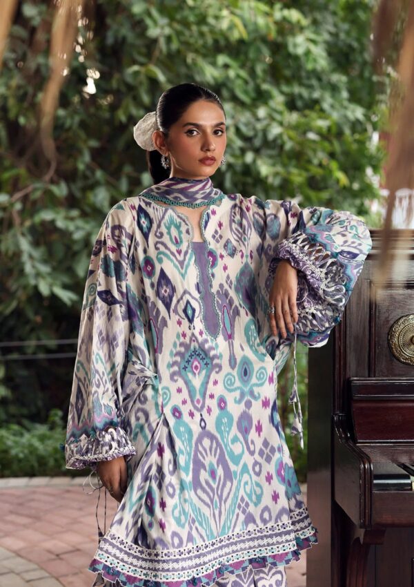 Belladore by Elaf Premium Unstitched Printed Lawn 3 Piece Suit EPA-2A PRISM - Image 3
