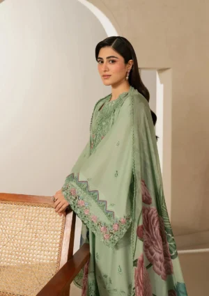 Alternative view of Elaf Ecraft Chikankari Chiffon Duppta 2026 | EHC-4B ALOE