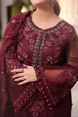 Alternative view of Maria B Chiffon Collection | Chiffons 2026 | MPC-26-108-Burgundy