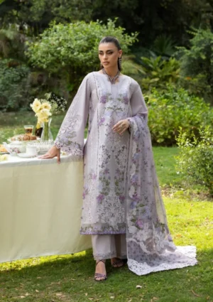 Elaf Luxury Lawn Vol 2 | 2026 || ELQ-4B PURE PLUM