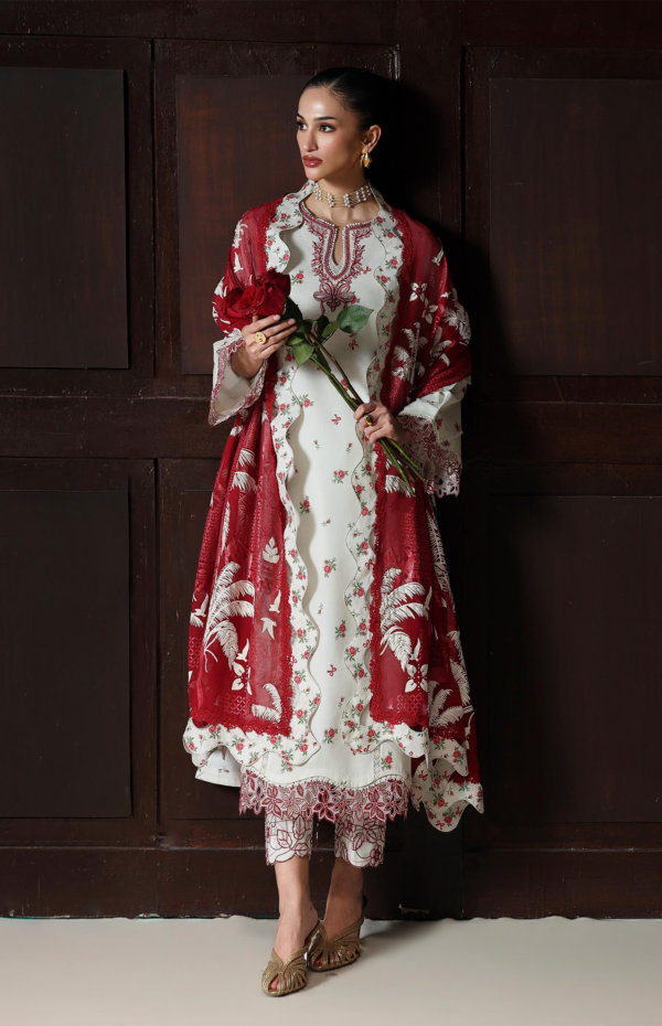 Qalamkar QPrints Embroidered Lawn -2B Hania - Image 3