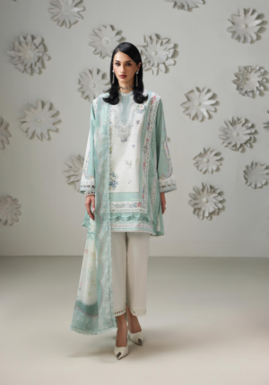 Alternative view of Qalamkar QPrints Embroidered Lawn -5B Rasha