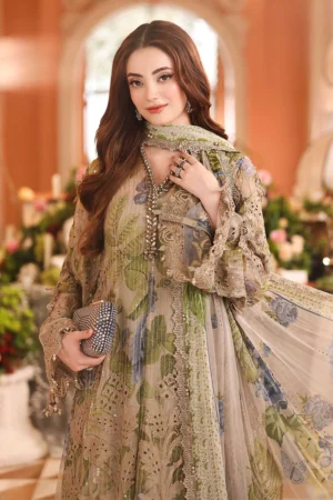Alternative view of Maria B Chiffon/ Royal Tea Affair/Warm Beige/Coffee
