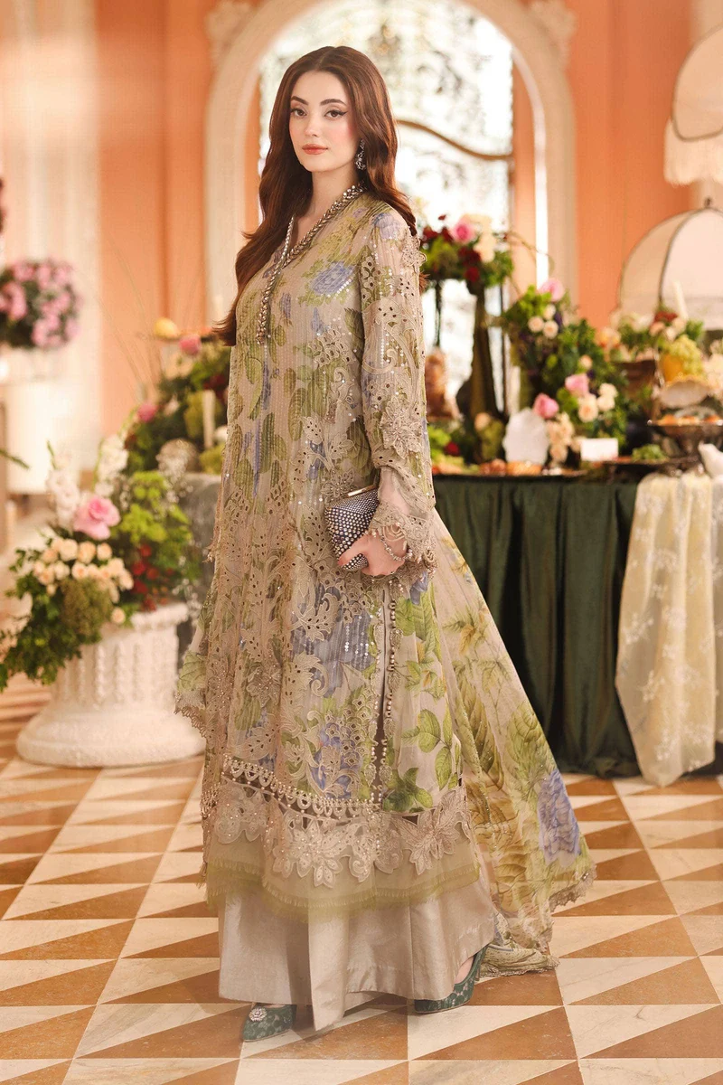 Maria B Chiffon/ Royal Tea Affair/Warm Beige/Coffee - Image 3