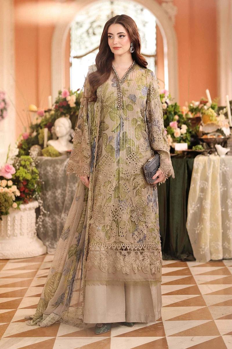 Maria B Chiffon/ Royal Tea Affair/Warm Beige/Coffee