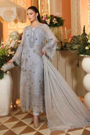 Alternative view of Maria B Chiffon/ Royal Tea Affair/Ice Blue