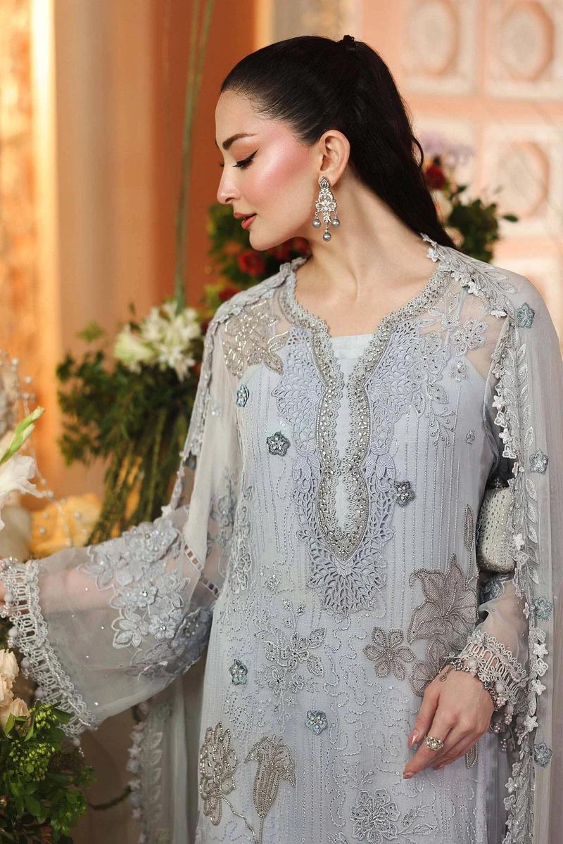 Maria B Chiffon/ Royal Tea Affair/Ice Blue - Image 3