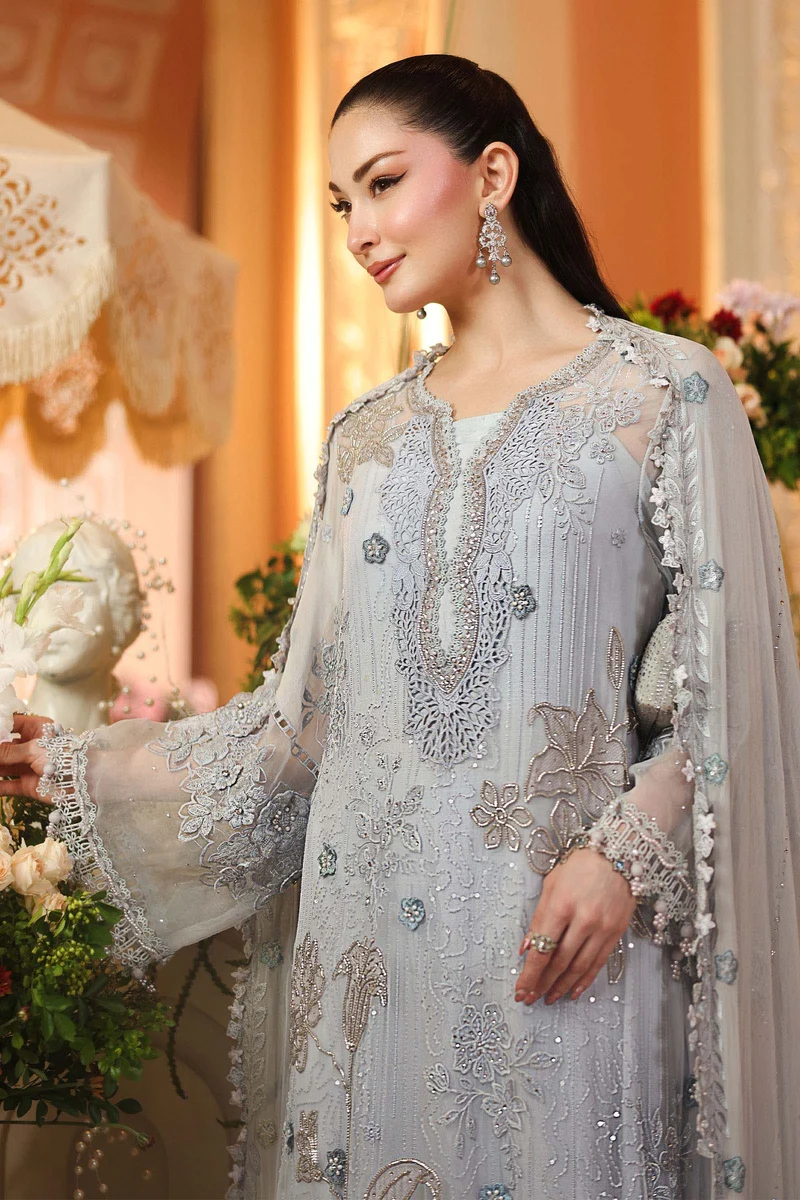 Maria B Chiffon/ Royal Tea Affair/Ice Blue - Image 4