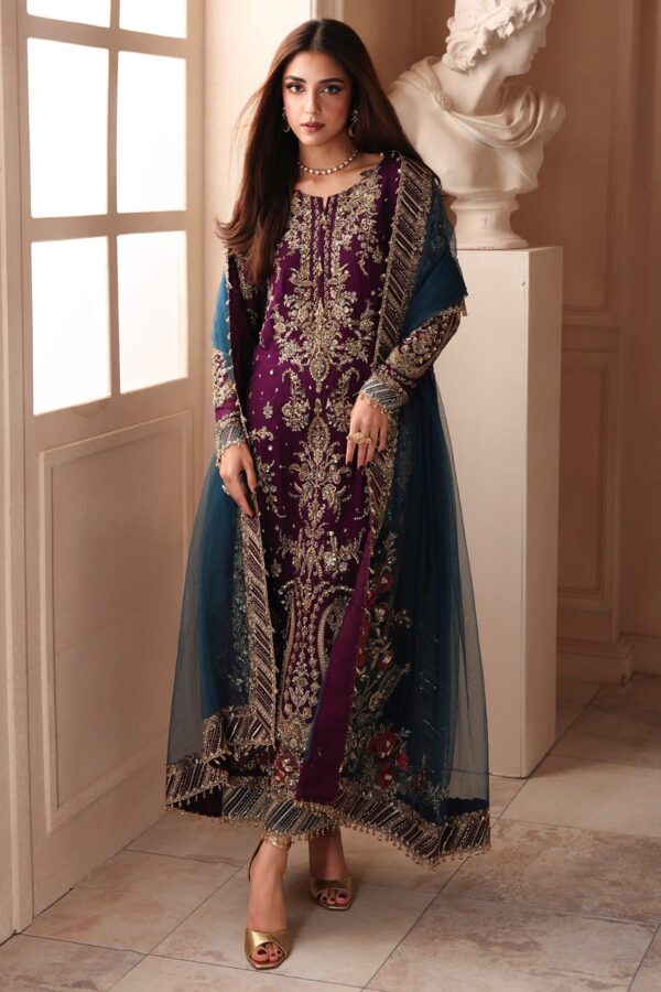 Charizma 3-PC Unstitched Embroidered Luxury Chiffon DJW6-01 - Image 4