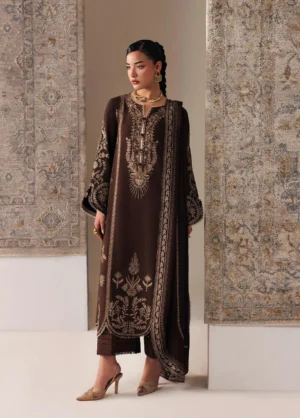 Q line by Qalamkar Embroidered Slub Linen  Shaheen QLW-04