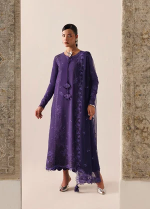 Q line by Qalamkar Embroidered Slub Linen  Zeemal QLW-05