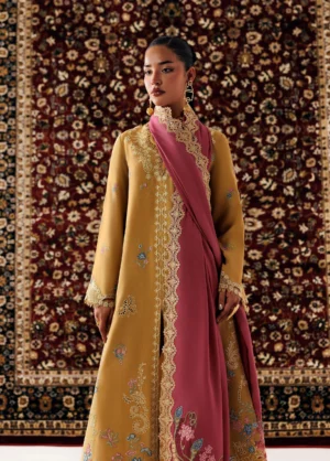 Q line by Qalamkar Embroidered Slub Linen  Nyra QLW-06