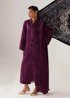 Q line by Qalamkar Embroidered Slub Linen  Maheen QLW-07