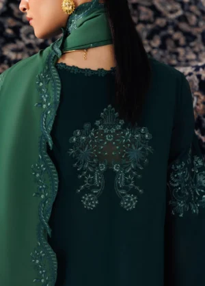 Alternative view of Q line by Qalamkar Embroidered Slub Linen  Roma QLW-09