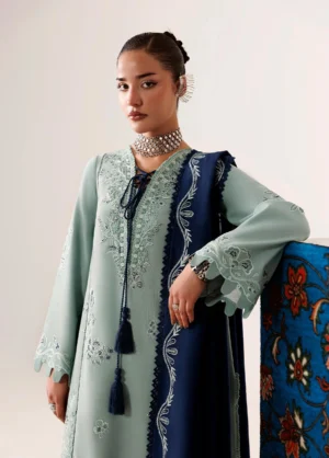 Alternative view of Q line by Qalamkar Embroidered Slub Linen  Taliya QLW-11