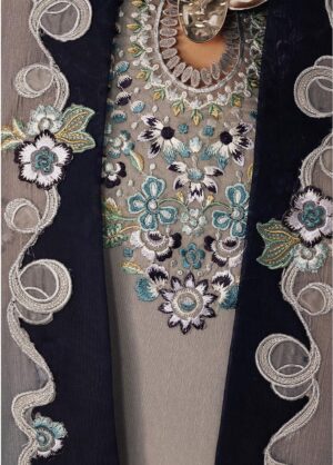 Alternative view of Q line by Qalamkar Embroidered Slub Linen  Gina QLW-15
