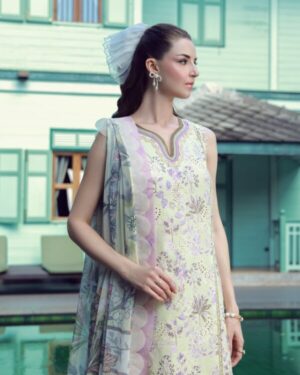 Alternative view of Jade Tropical Prints LUMEA EMB CAMBRIC – NOIRA