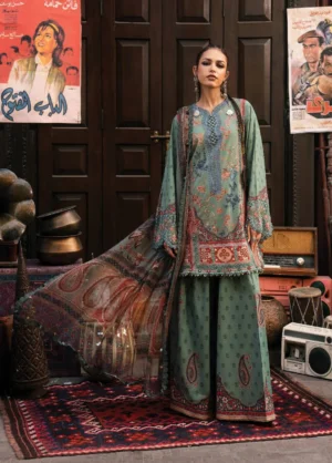 M Prints by Maria B Unstitched Printed Cambric 3 Piece Suit - 2A