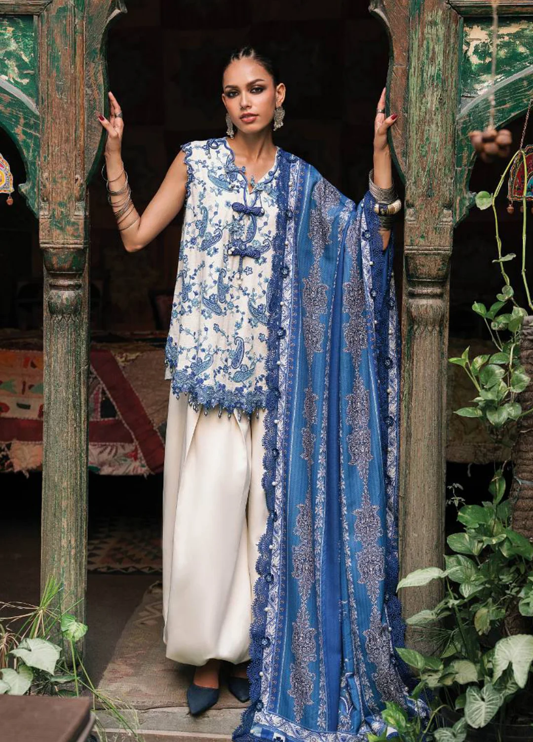 M Prints by Maria B Unstitched Printed Cambric 3 Piece Suit- 8A