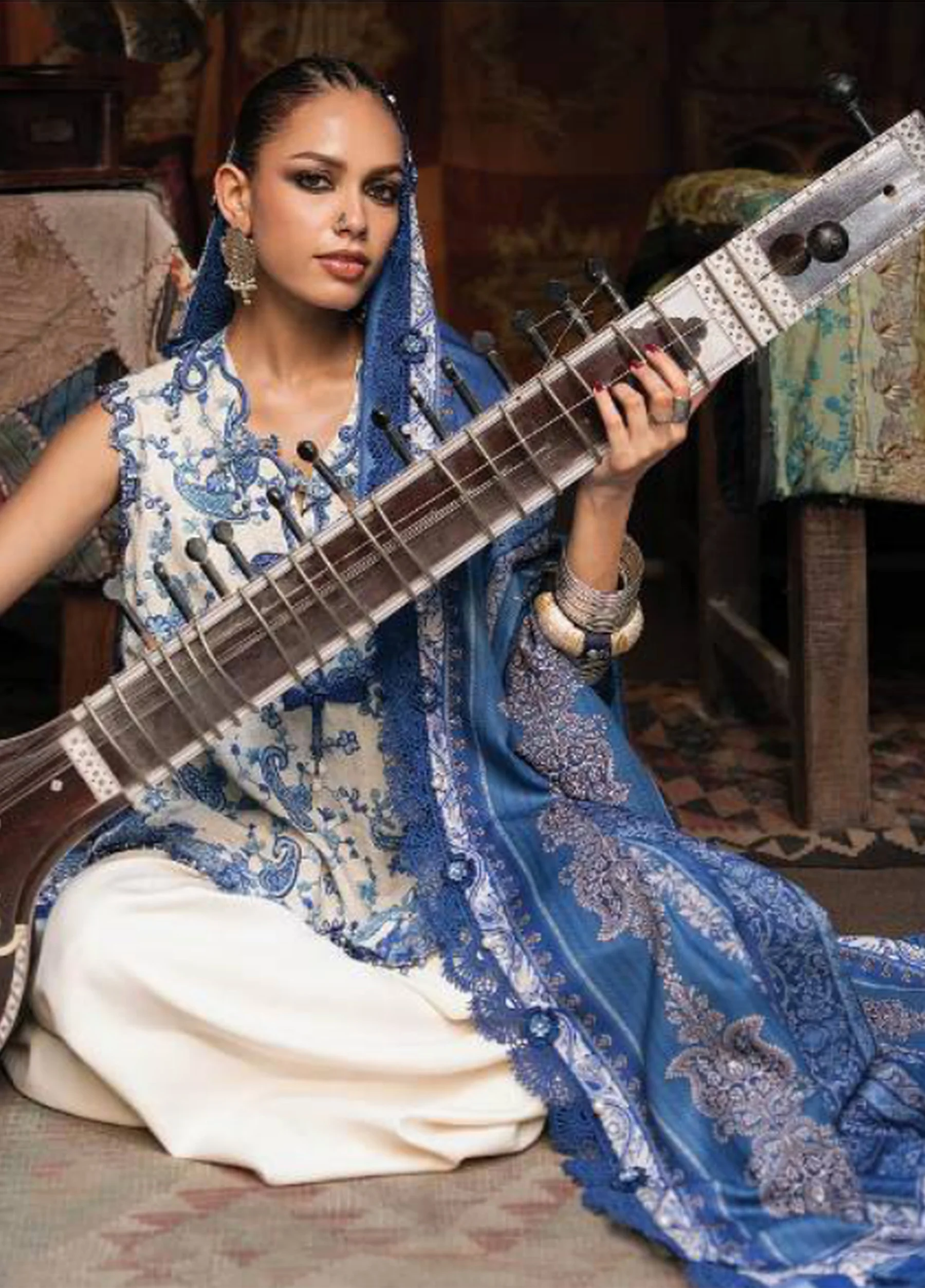 M Prints by Maria B Unstitched Printed Cambric 3 Piece Suit- 8A - Image 4