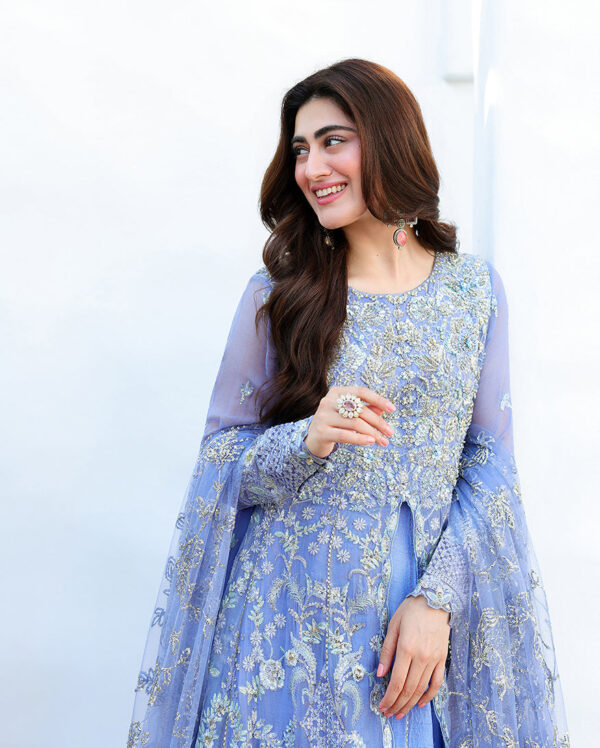 Bachelorette by Mushq Unstitched Embroidered Chiffon - Blushing Bride (HIT CODE) - Image 2